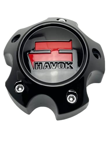 Havok Gloss Black Red Logo Wheel Center Cap CBH05-2P CBH05-B2P