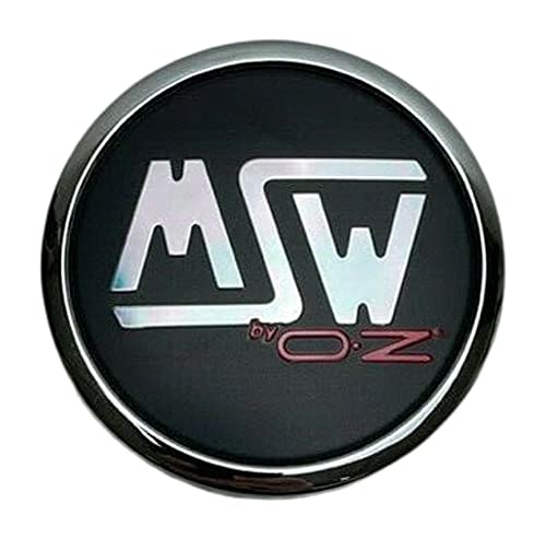 MSW by OZ Matte Black and Red Logo Snap in Wheel Center Cap XC566VW