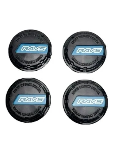 Rays Gram Lights Gloss Black Snap In Wheel Center Cap 4 Pack QC910-1