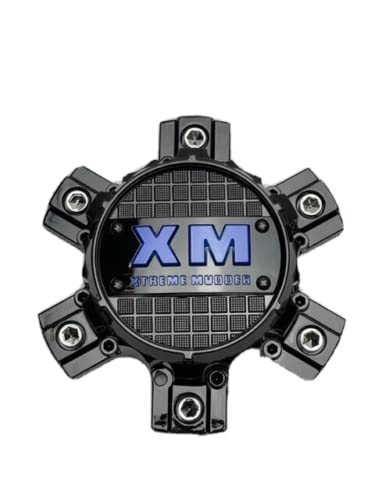 Xtreme Mudder Gloss Black Blue Logo Wheel Center Cap 0211-139